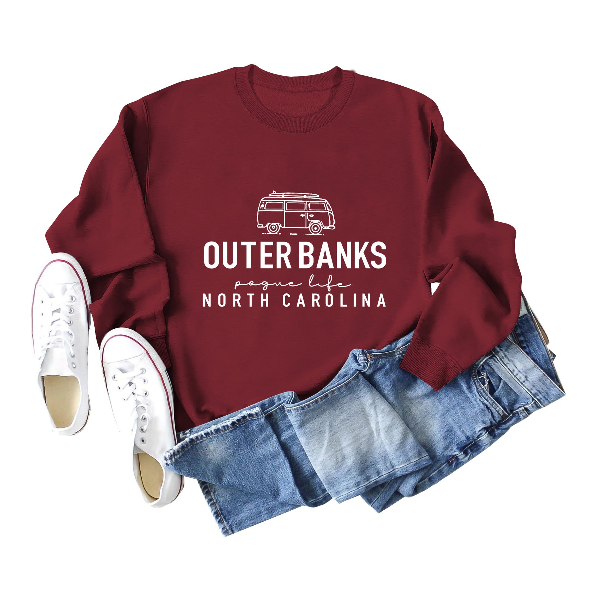 Women's Round Neck Loose Sweatshirt