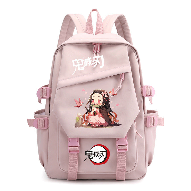 Retro Anime Printed School Backpack