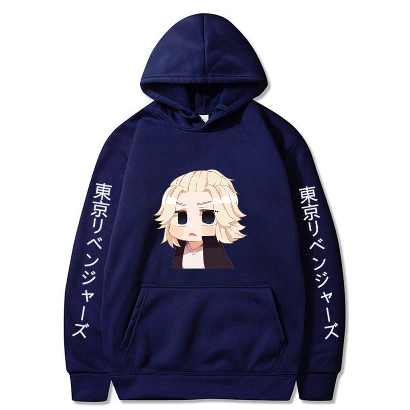 Unisex Cartoon Anime Pattern Pullover Loose Hoodie