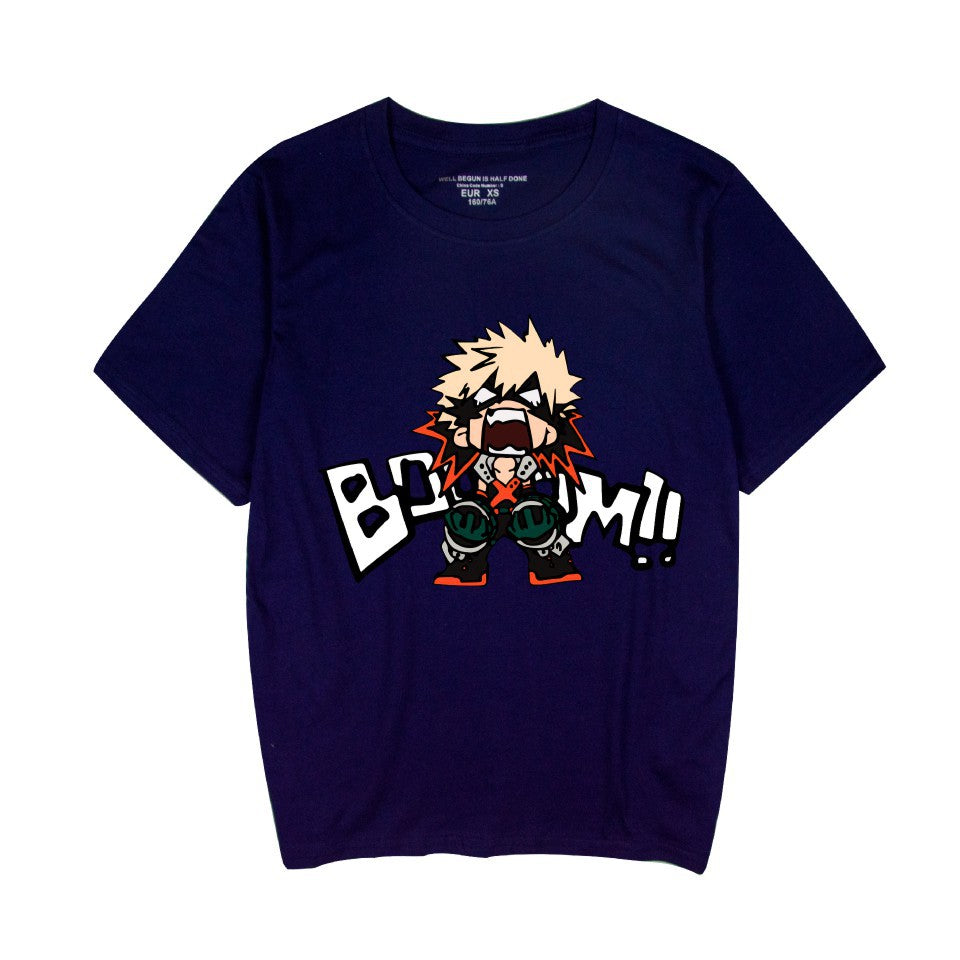 Unisex Anime Print Crew Neck Short Sleeve T-Shirt