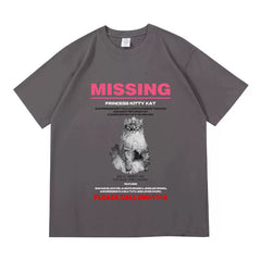 WONHEE MOKA Same Cat Round Neck Short-sleeved T-shirt