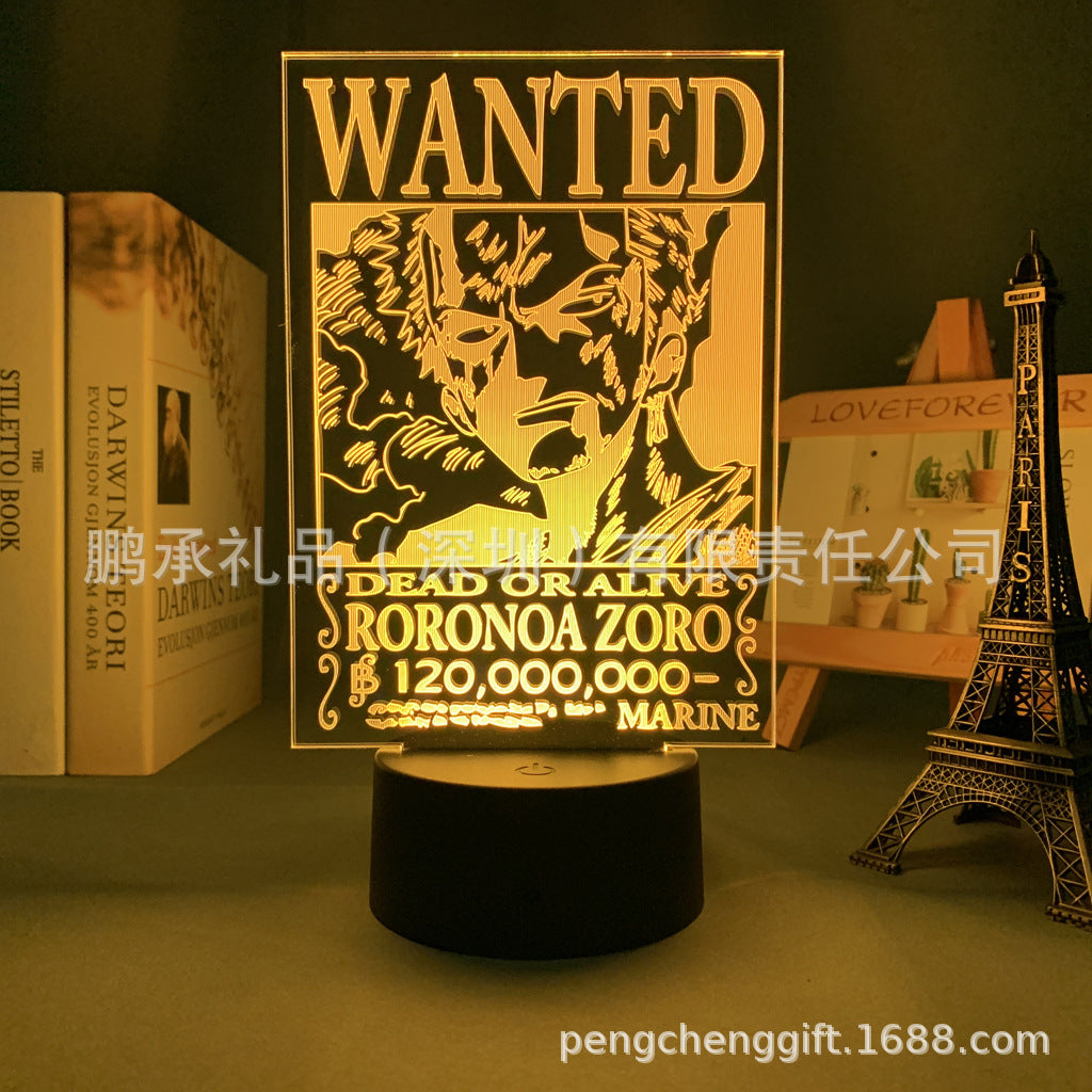 Colorful Luffy 3D Night Light