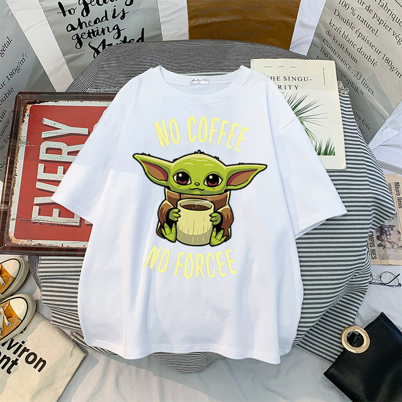 Casual Baby Yoda Pattern Short Sleeve T-shirt