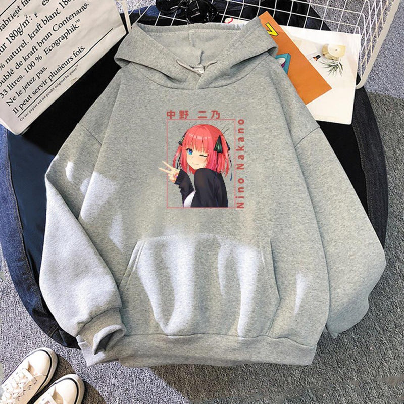 Unisex Anime Nino Nakano Printed Loose Hoodie