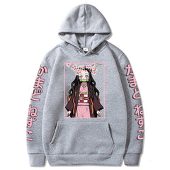 Unisex Anime Printed Pullover Loose Hoodie