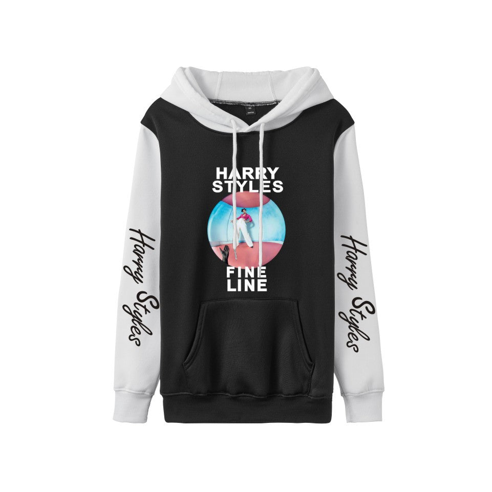 Women's Harry Printed Color Block Loose Hoodie