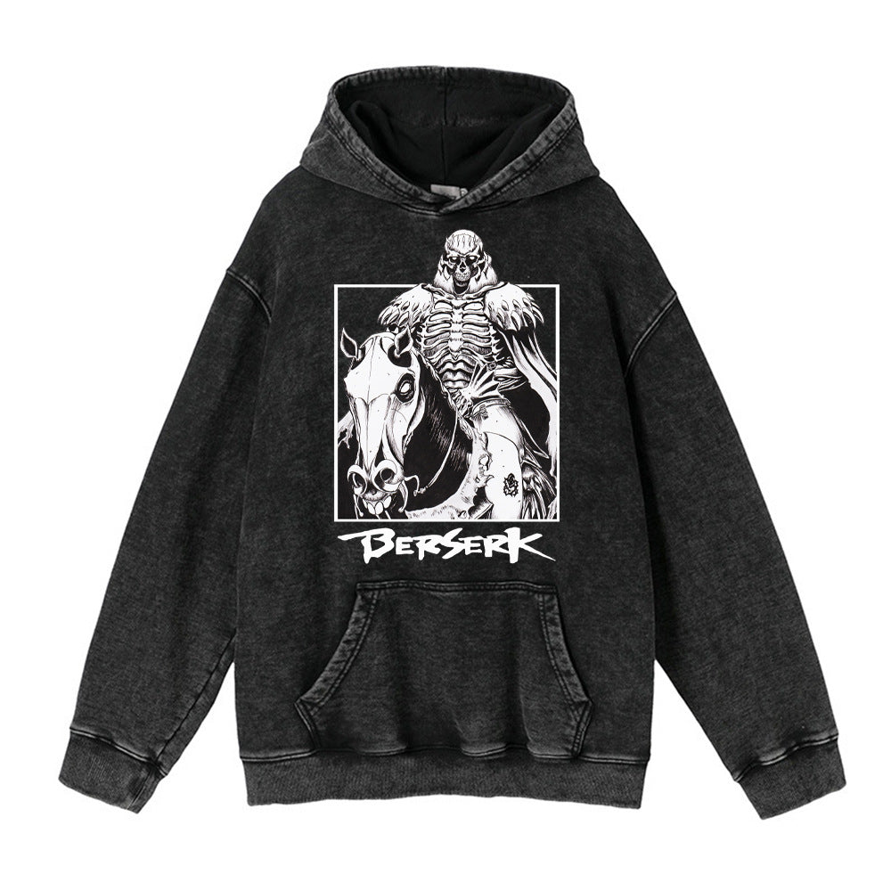 Vintage Trendy Anime Washed Men's Hoodie