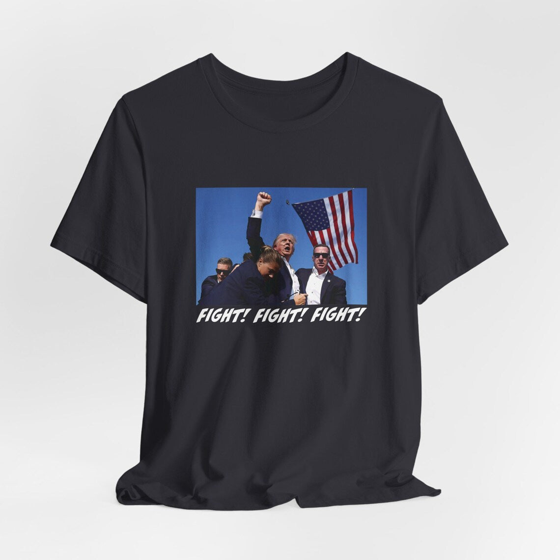 Unisex Trump Fight Printed Loose T-shirt