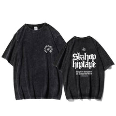 Kpop Hop Washed Short-sleeved T-shirt