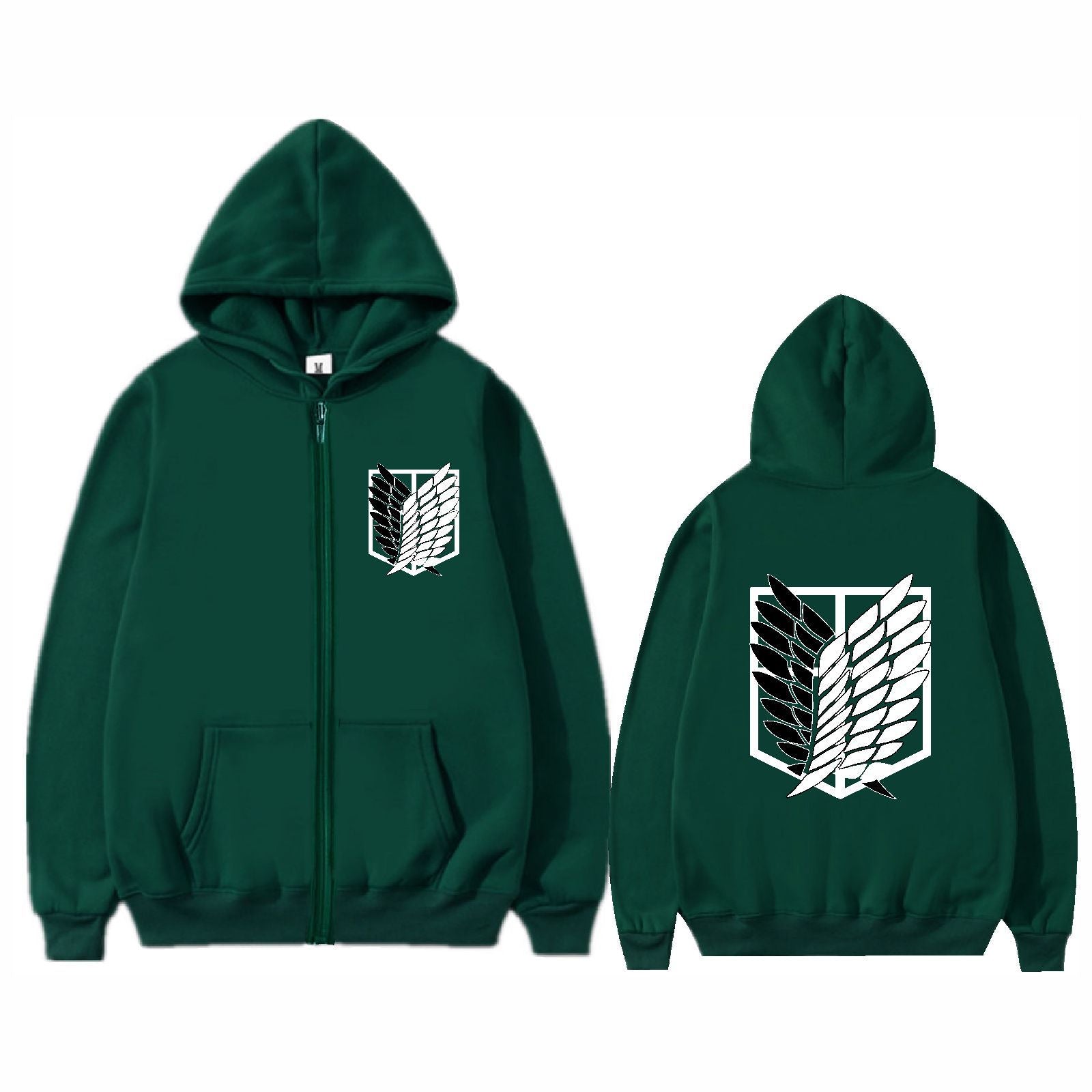 Casual Anime Survey Corps Logo Zipper Hoodie