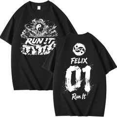 SKZ World Tour Run It Number Printed Short Sleeve T-Shirt