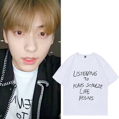 SOOBIN Same Letter Printed Short-sleeved T-shirt