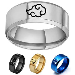 Anime Red Cloud Logo Stainless Steel Ring