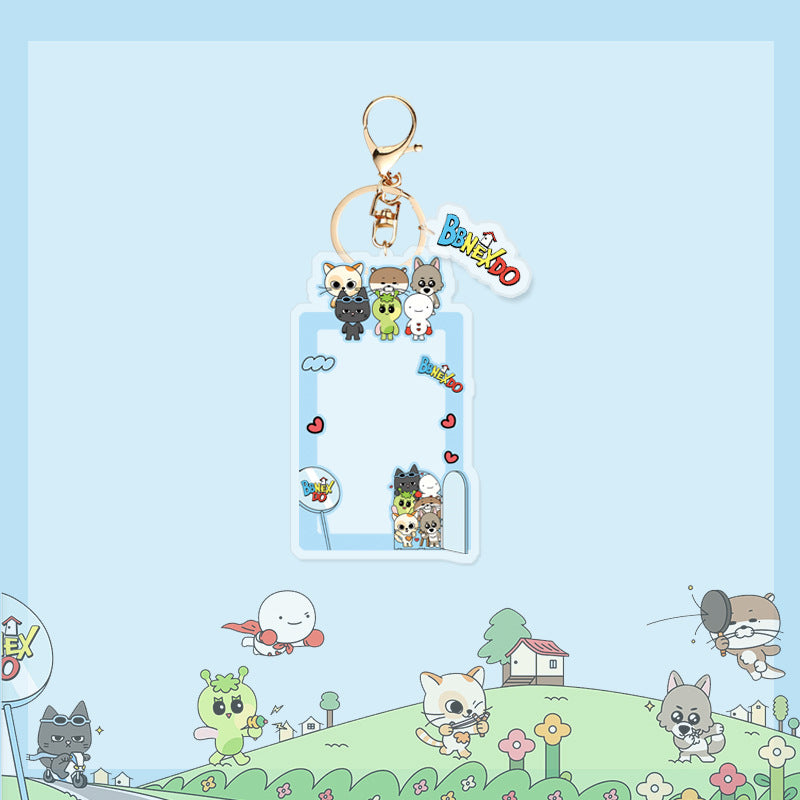 Kpop Cartoon Acrylic Card Cover Keychain Pendant