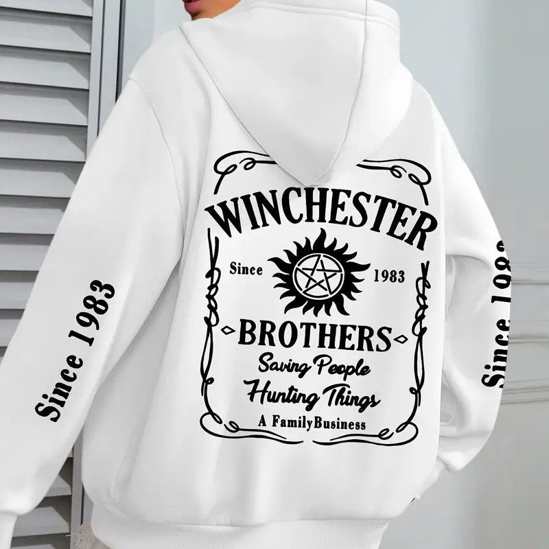 Women's Winchester Brothers Letter Printed Hoodie