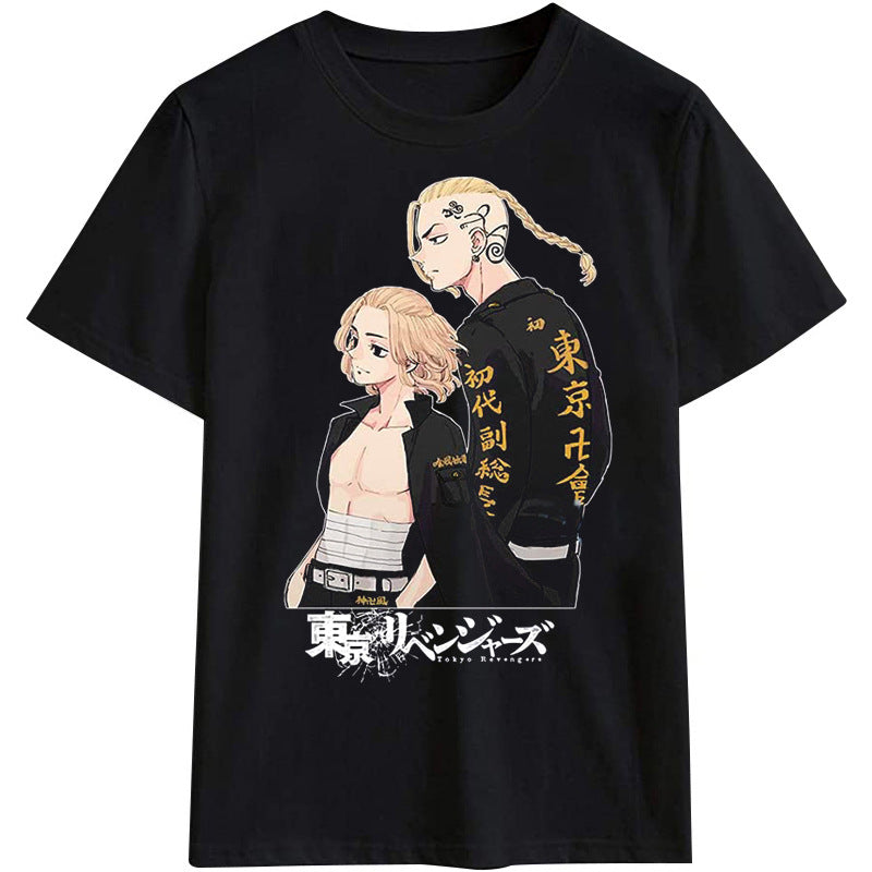Unisex Tokyo Anime Pattern Loose T-shirt