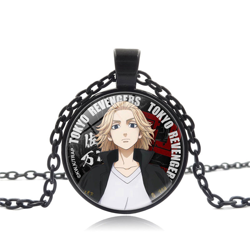 Retro Anime Time Gem Pendant Necklace