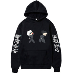 Cute Anime Gojo Pattern Loose Hoodie