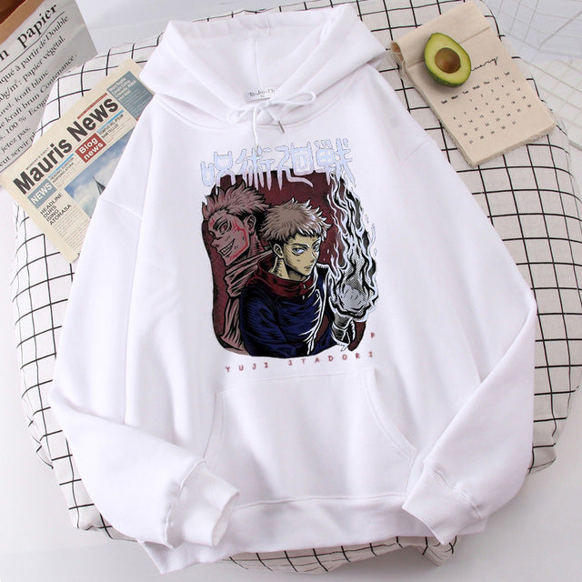 Trendy Anime Printed Casual Loose Hoodie