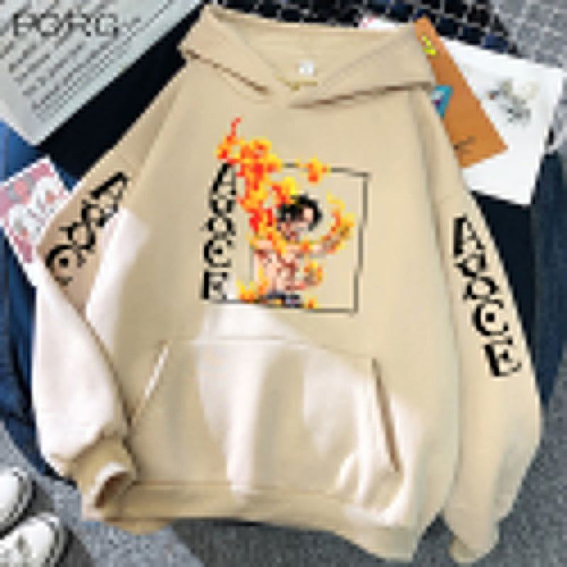 Trendy Unisex Anime Ace Pullover Loose Hoodie