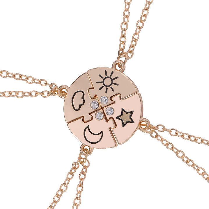 BEST FRIENDS Heart-shaped Pendant Necklace