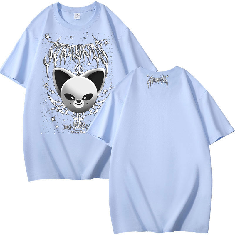Evil Foxi.ny Print Short-sleeved Cotton T-shirt