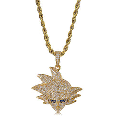 Trendy Anime Pendant Inlaid Zircon Necklace