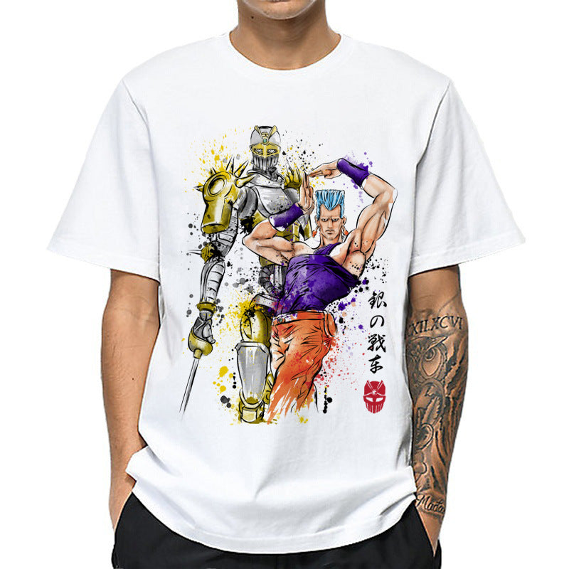 Casual Men's Anime Jojo Print Short Sleeve T-Shirt