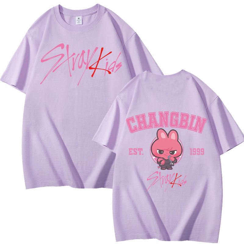 KPOP Letter Print Summer Short-sleeved T-shirt