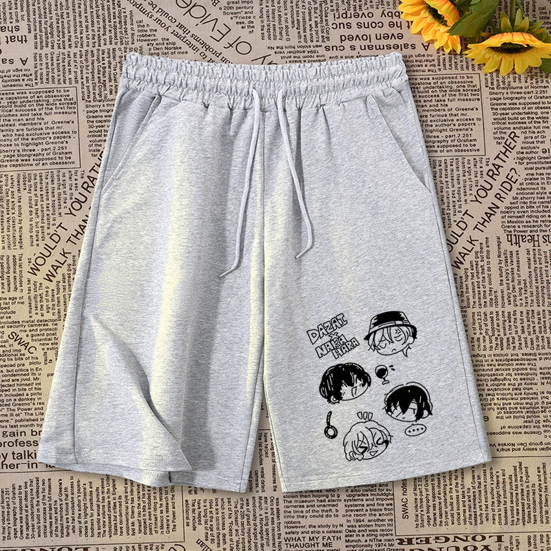 Casual Anime Logo Loose Shorts