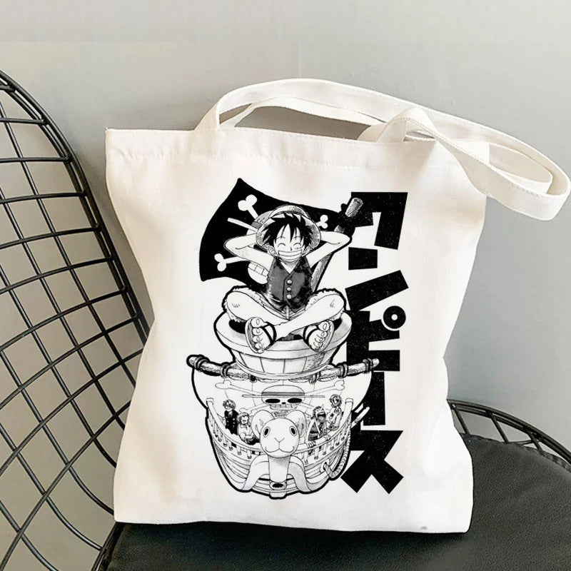 Wanted Luffy Printed Canvas Shoulder Bag