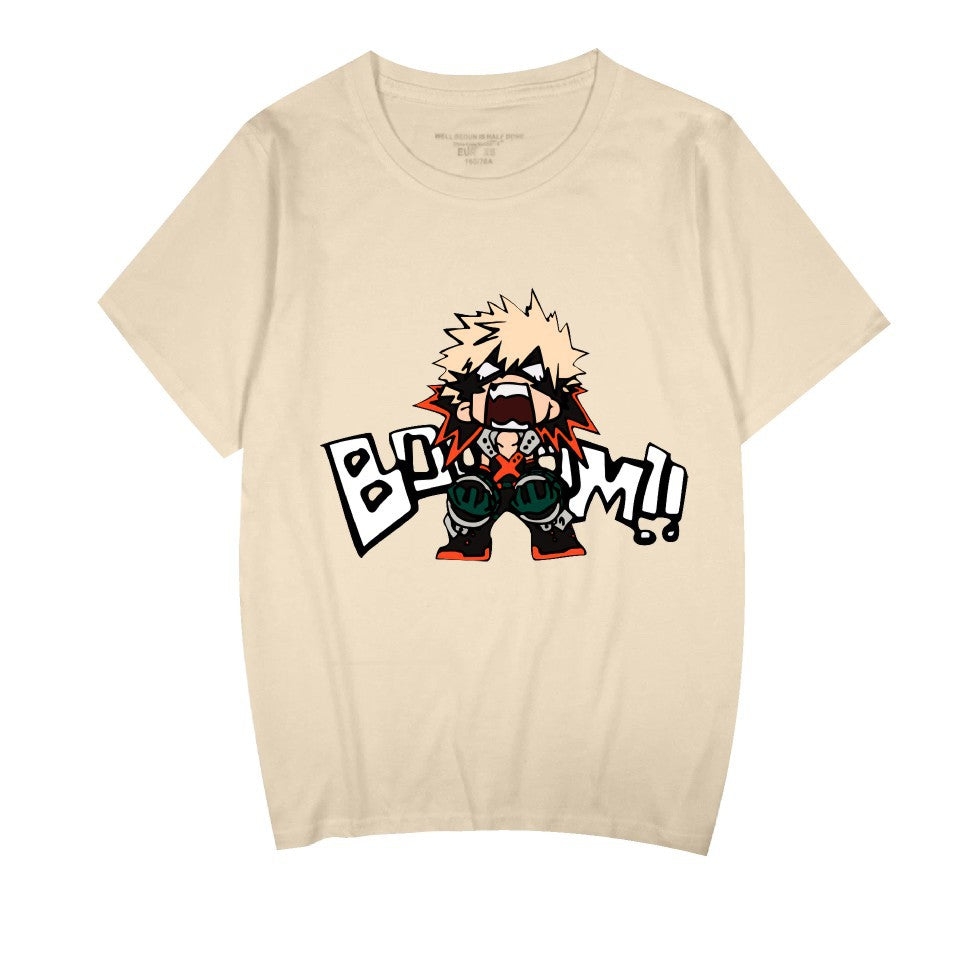 Unisex Anime Print Crew Neck Short Sleeve T-Shirt
