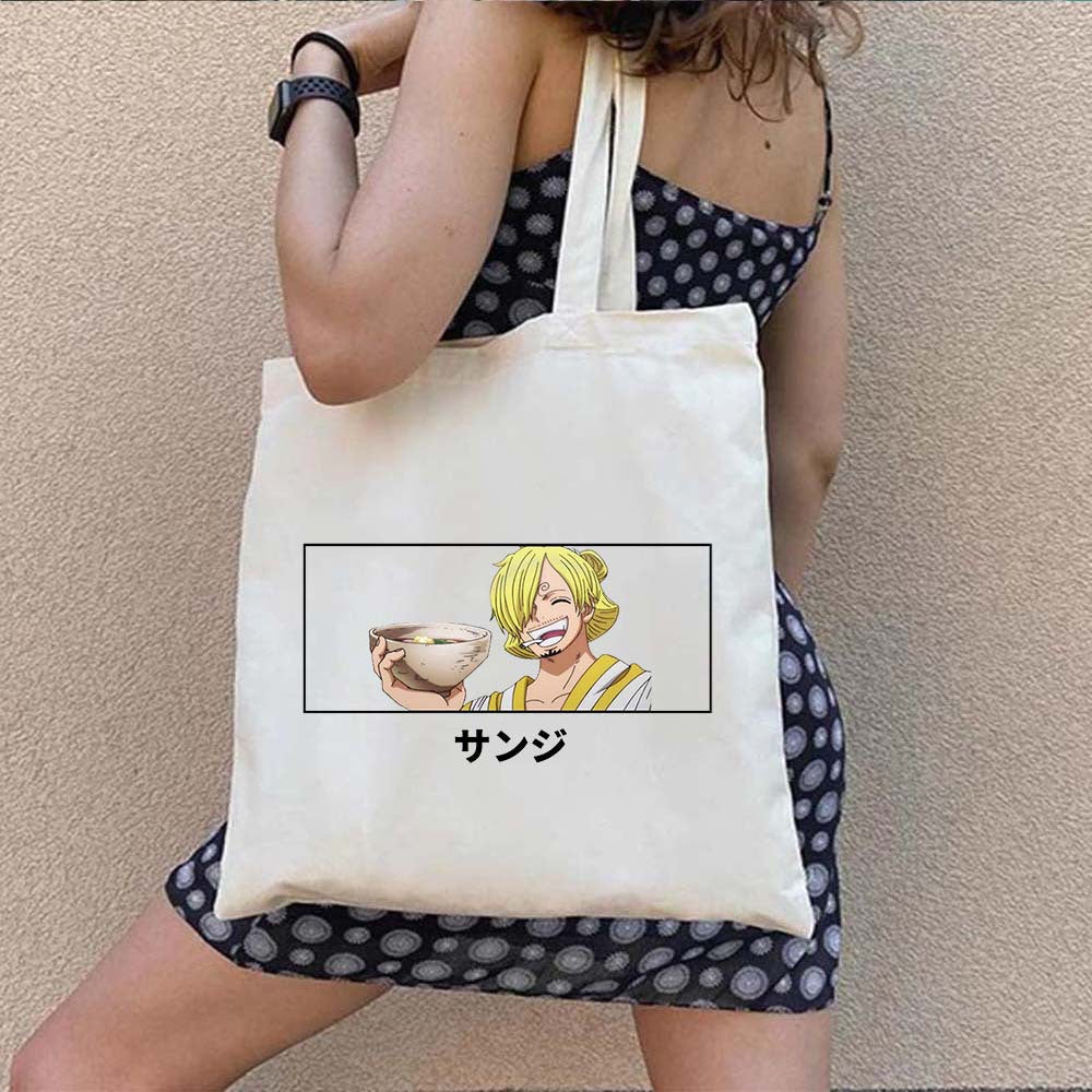 Luffy Printed Canvas Shoulder Tote Bag