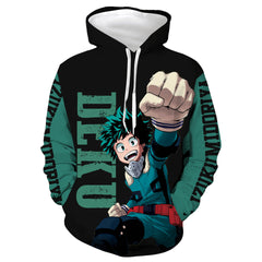 Trendy Deku Anime Digital Print Cosplay Hoodie