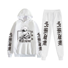 Unisex Anime Gojo Printed Hoodie Trousers Set