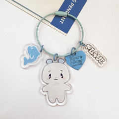 Plave Cartoon Steel Ring Keychain Pendant