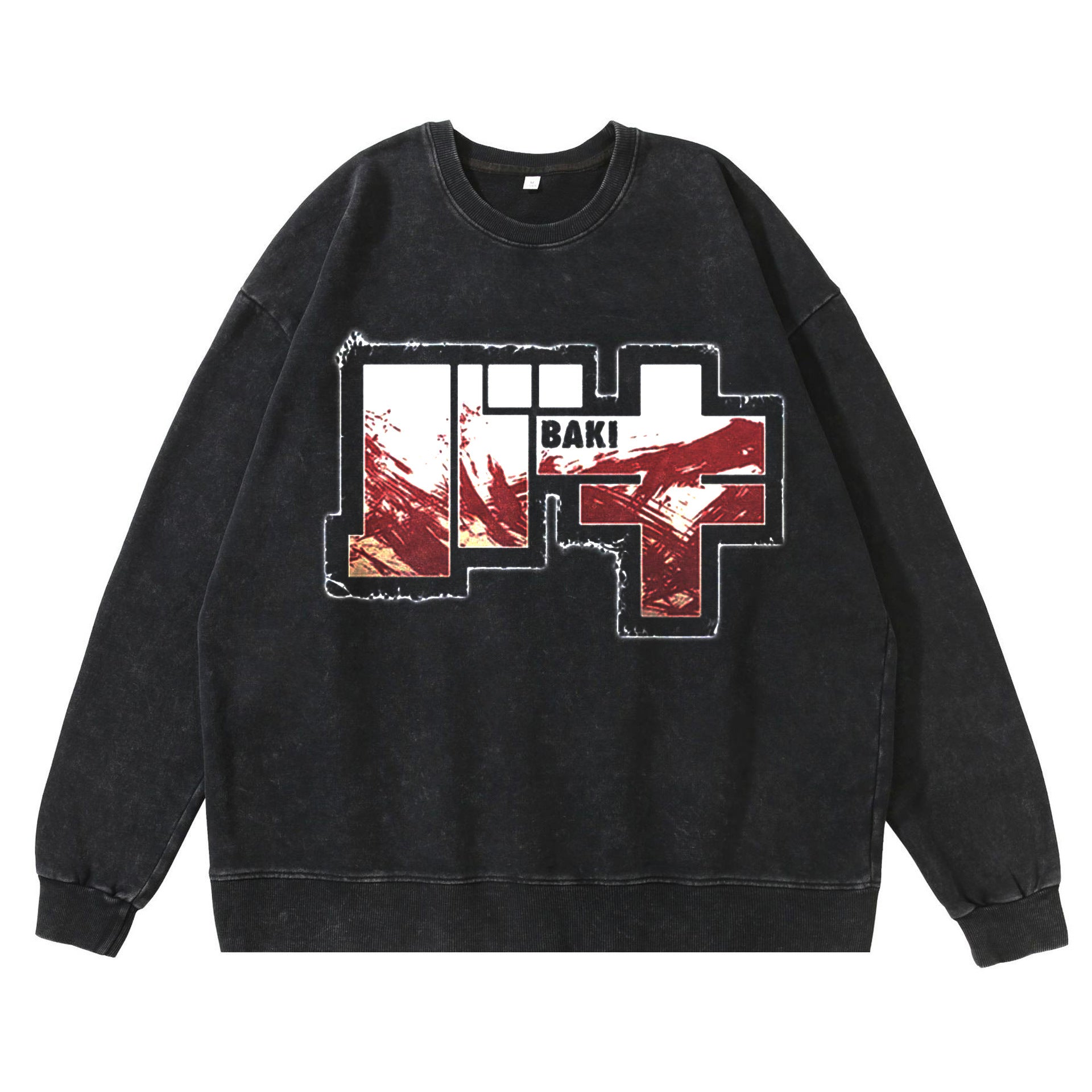 Unisex Vintage Baki Hanma Crew Neck Sweatshirt