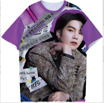 KPOP Graphic Digital Print Short Sleeve T-Shirt