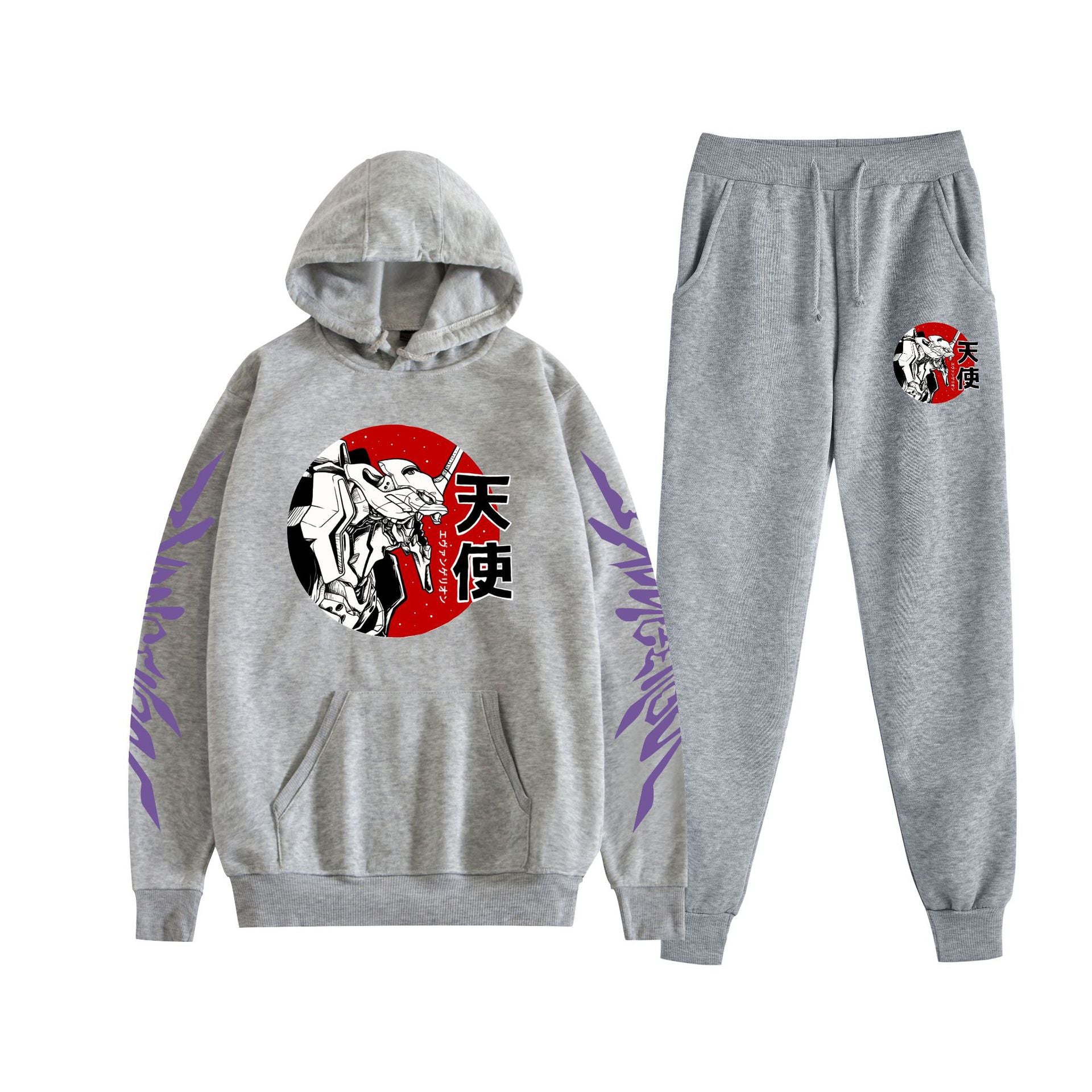 Unisex Eva Graphic Print Hoodie Pants Set