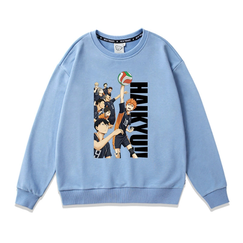 Trendy Casual Anime Crew Neck Pullover Top