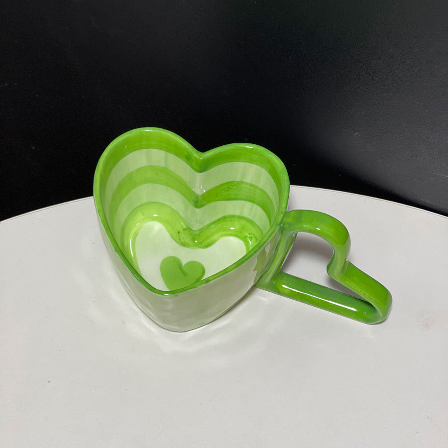 Heart-Shaped Ceramic Mugs