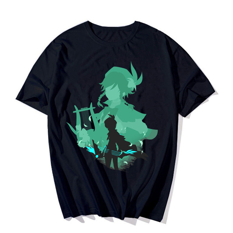 Unisex Casual Game Printed Loose T-shirt
