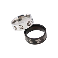 Chic Comic Stainless Steel Laser Ring