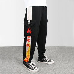 Casual Men's Anime Black Loose Sweatpants