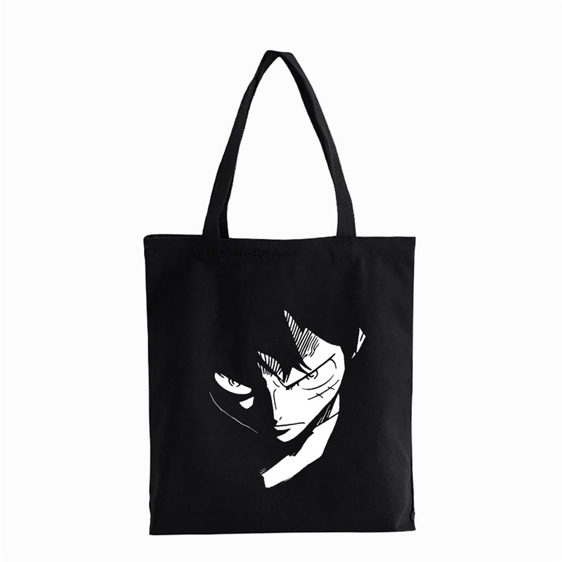 Trendy Luffy Printed Canvas Shoulder Tote Bag