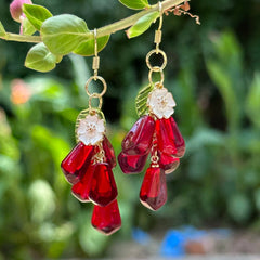 Pomegranate Seeds Pendant Earrings