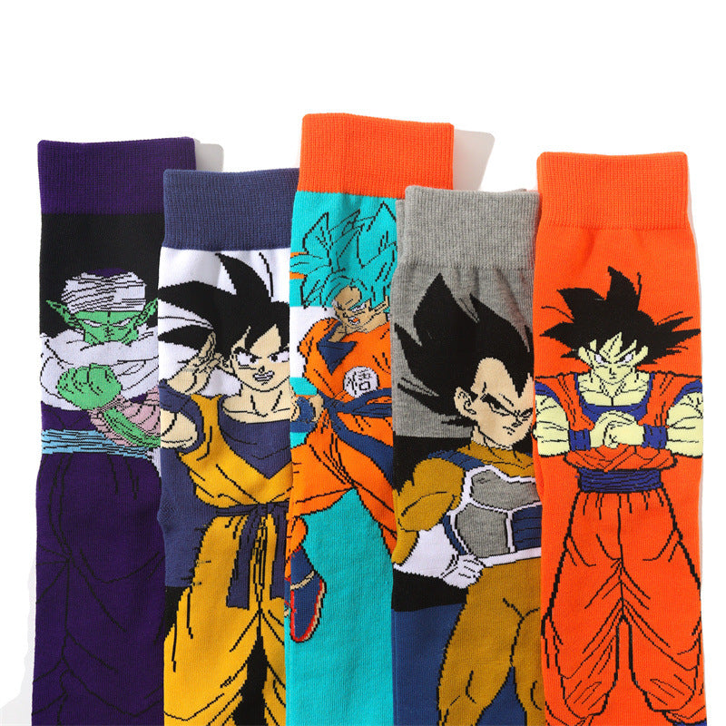 Trendy Anime Cotton Medium Tube Socks