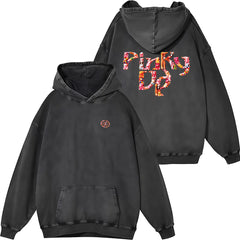 Pinky Up Logo Casual Cotton Washed Hoodie
