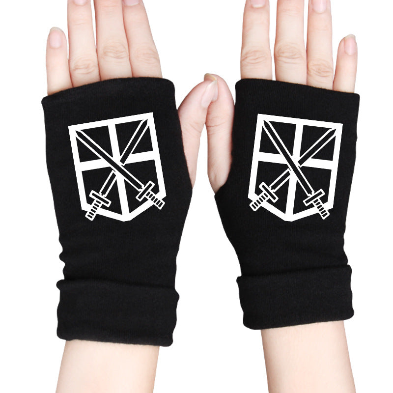Trendy Anime Half Finger Gloves