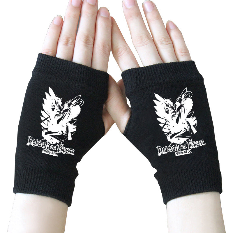 Trendy Anime Half Finger Gloves
